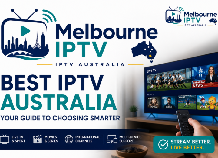 Best IPTV Australia guide thumbnail featuring the Melbourne IPTV logo, Australian map and a smart TV displaying live TV, sport, movies and series.